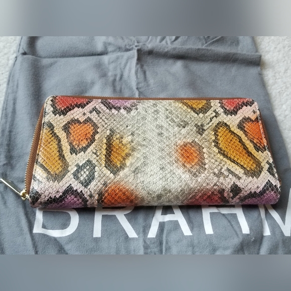 Brahmin Dark Rum Sol Duxbury Satchel with Matching Wallet (snakeskin pattern) - Picture 9 of 11